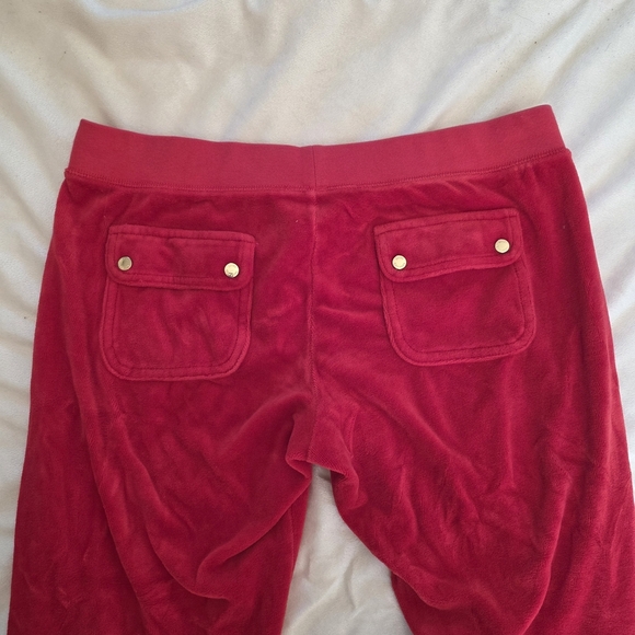 Vintage Y2K Juicy Couture Cherry Red Velour Jogger Track Pants 🍒 - Picture 5 of 8